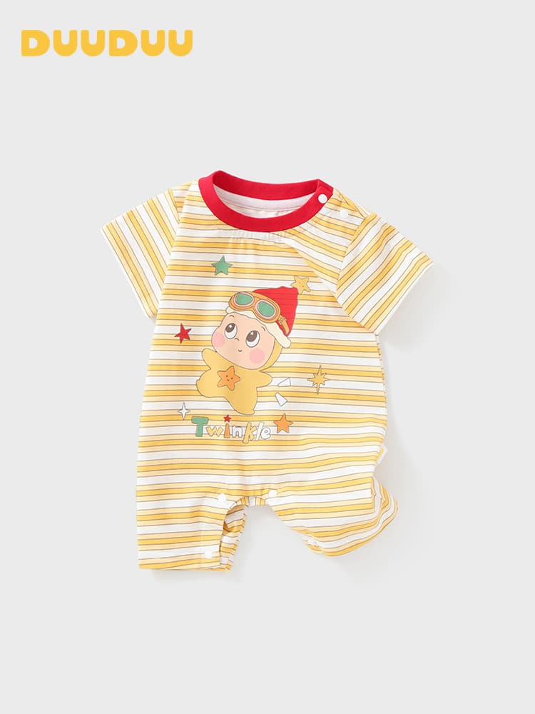 DUUDUU Baby Romper 2026 Newborn Short Sleeve Bodysuit Class A Small Infant Summer Thin Clothing