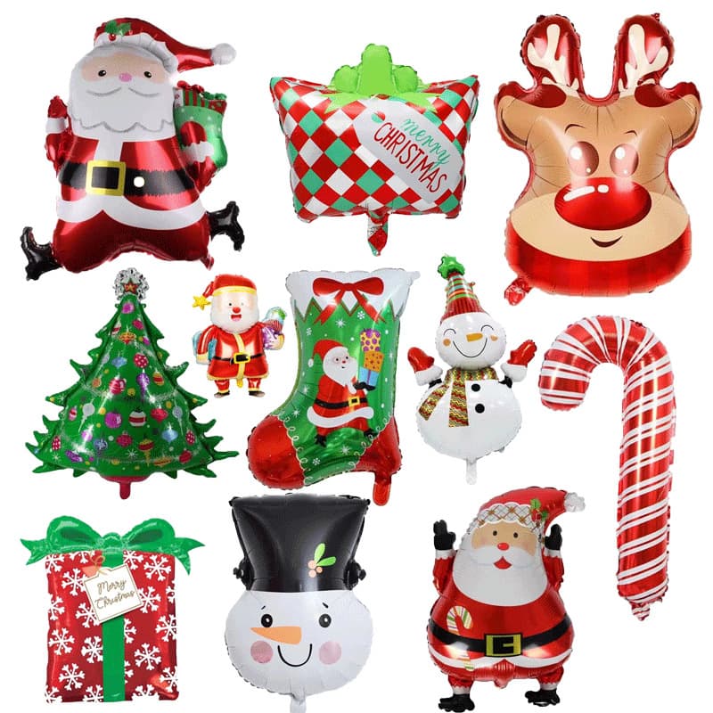 Cross-border Christmas aluminum film balloons MerryChristmas holiday scene decoration supplies aluminum foil balloons floating in the air