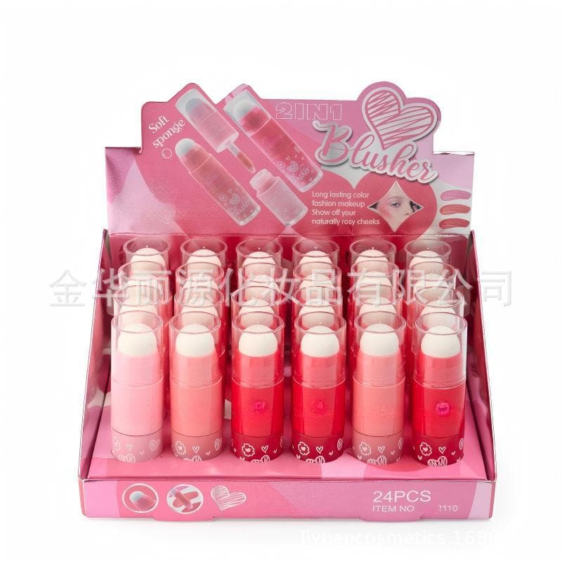 Latest Bestseller Cross-Border Liquid Blush with Cotton Head Highlighter Water Glow Blush 2-in-1 Liquid Blush