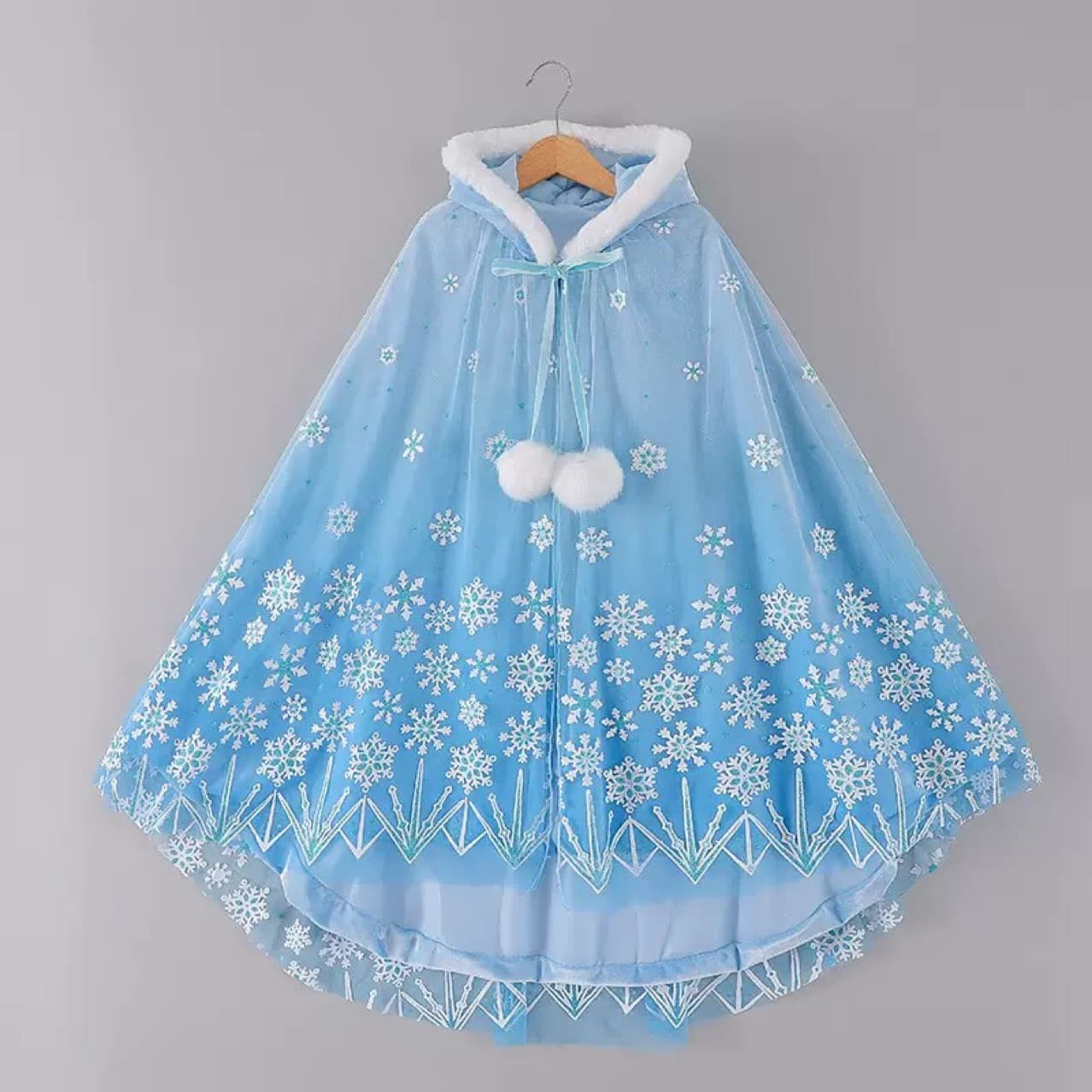 2025 Frozen Elsa Princess Thick Shawl Girls Cloak Children Baby Warm Hooded Cloak