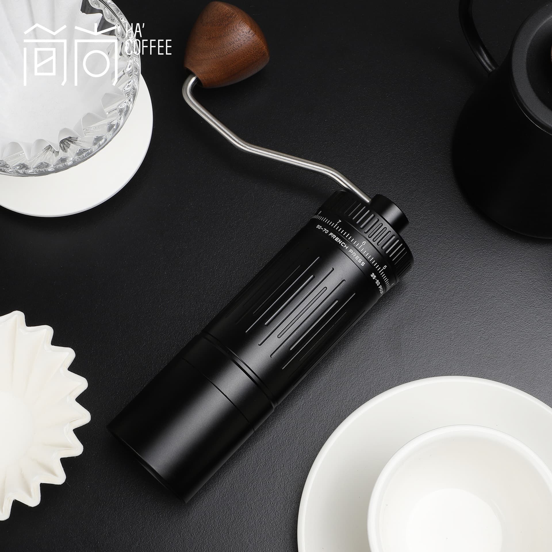 Hand Pour Coffee External Adjustment Hand Grinder, Manual Grinder, Hand Coffee Grinder, Seven-Star Knife Disc, Stainless Steel Grinding Core