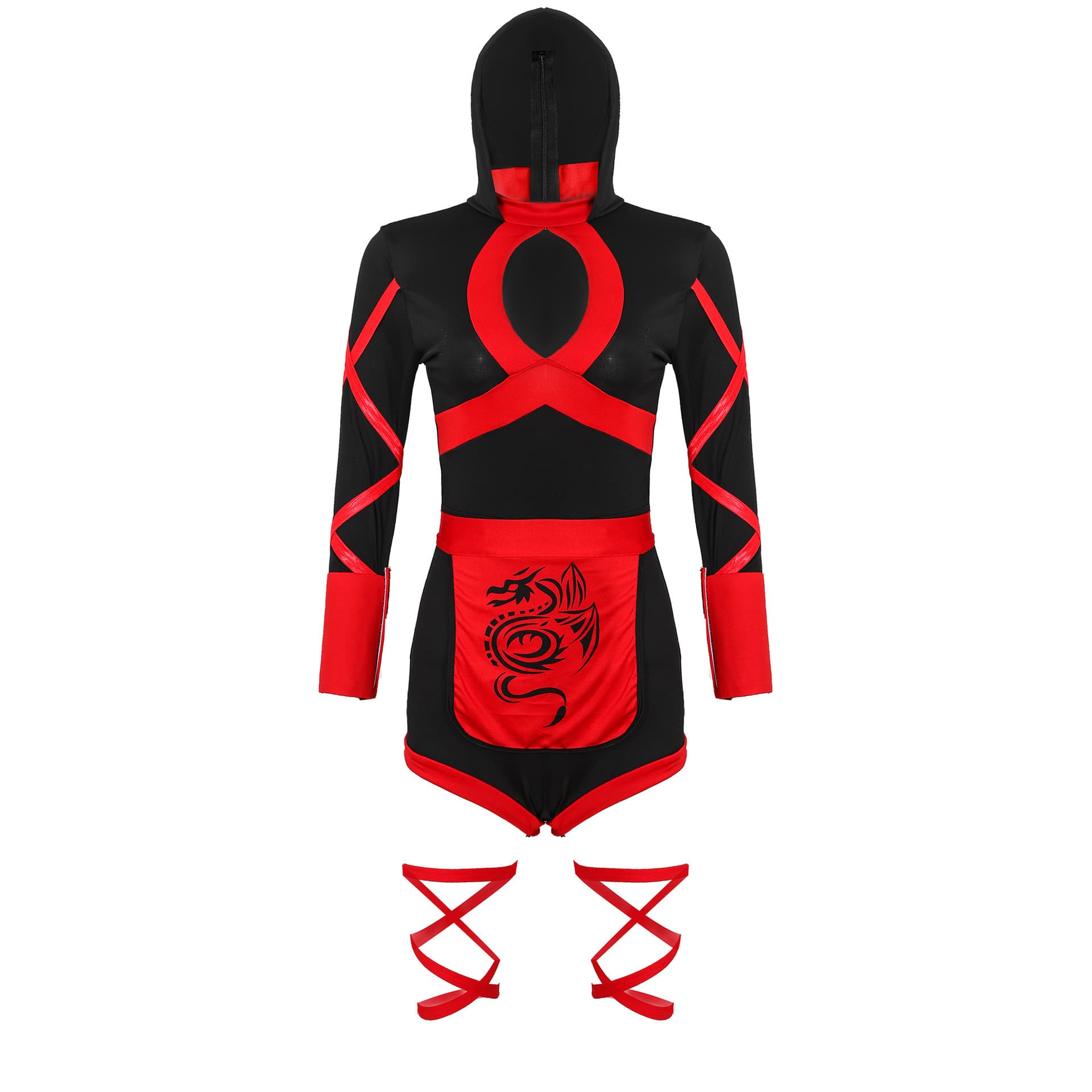 Female Samurai Costume Dragon Japanese Ninja Uniform Dragon Ninja Costume Halloween Costume