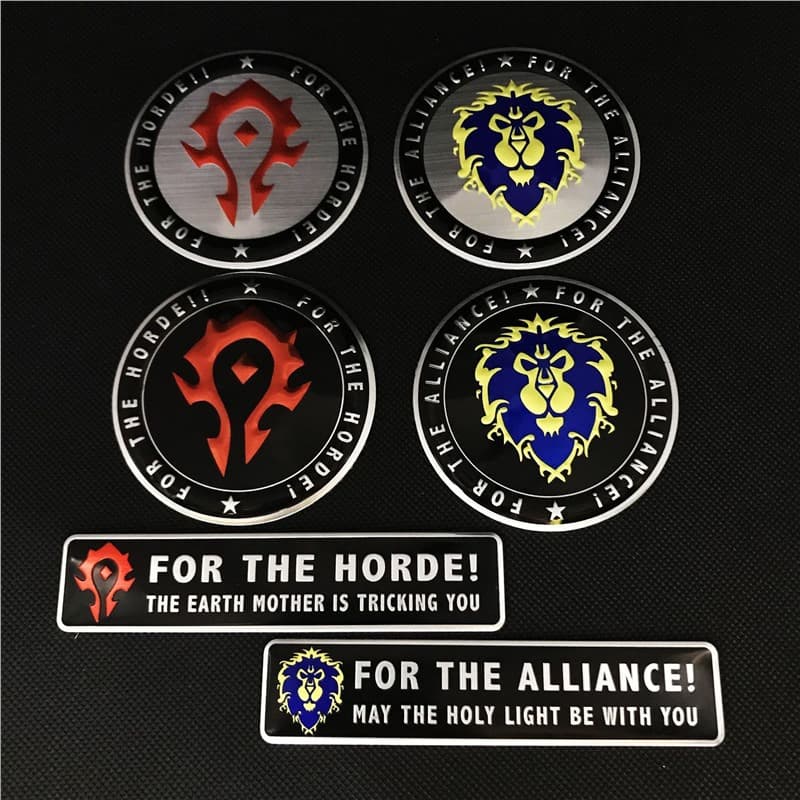 World of Warcraft wow car label tribal alliance fuel tank sticker rear scratch sticker personalized metal nameplate aluminum label