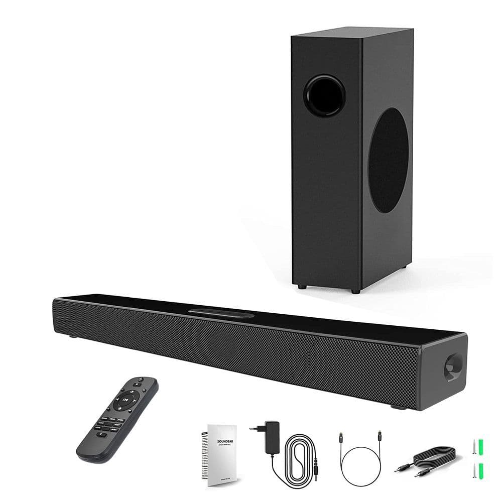 S22 Soundbar with 80W Power, Bluetooth, Home Theater Karaoke Speaker, Optical & USB Input