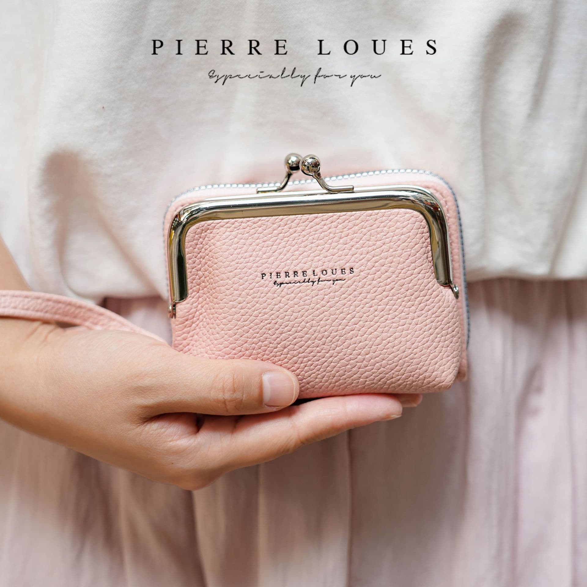 Cross-Border Hot Selling Fashionable Pebble Grain Solid Color Wallet New Zipper Clutch Women's Short Wallet