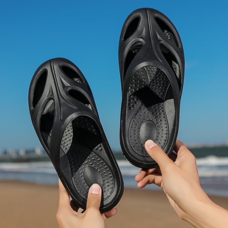 Two-Tone Cross-Border Thick Sole Ultra-Light Soft Arch Slippers Large Size Baotou Slippers Beach Clogs