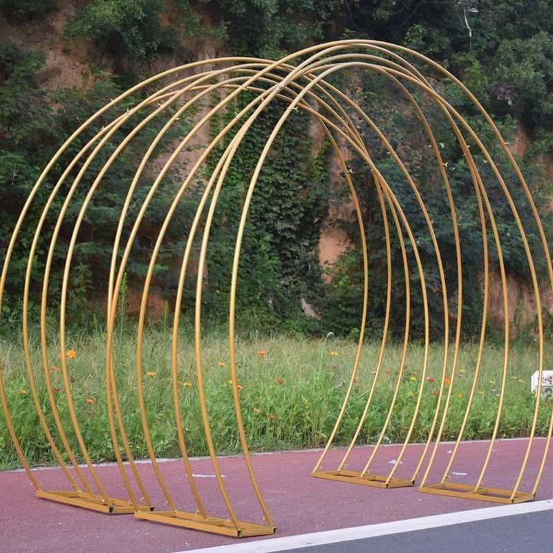 OQ5M Wholesale Wedding Rainbow Joy Pavilion Iron Arch Wedding Props Colorful Guide Arch Line Wedding