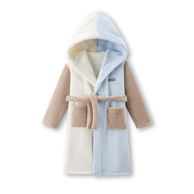 Children's Bathrobe Boys Quick-Dry Absorbent Baby Autumn Winter Thick Bathrobe Girls Older Kids Towel Fabric Coral Fleece Robe