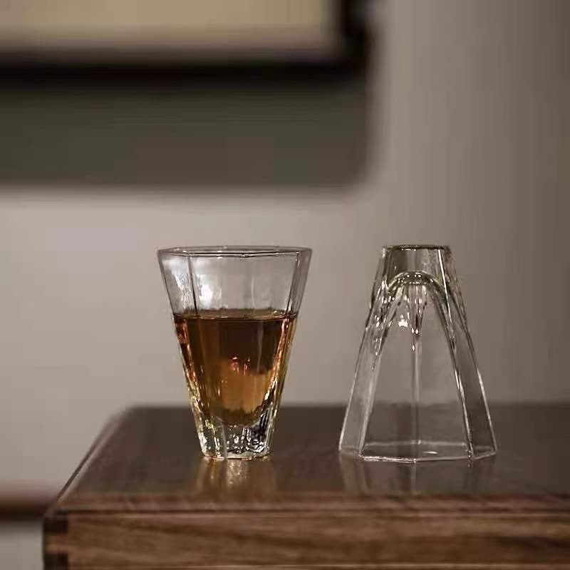 Japanese-style Heat-resistant Handmade Glass Diamond Pattern Tea Cup, Thickened Liquor Cup, Tasting Cup, Tea Cup, Aroma Cup, Small Wine Glass