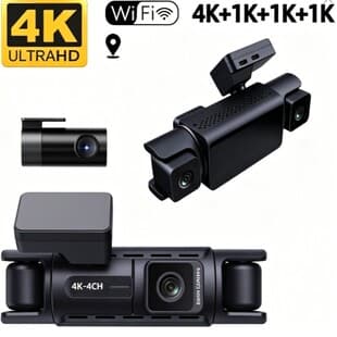 Cross-border Hot-selling 4-Channel Panoramic Dash Cam 3.4-inch IPS HD Display Four Recording Car Recorder