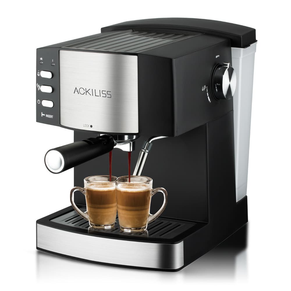 European Standard Semi-Automatic Small Multi-Function Steam Pump Dual Cup Milk Frothing Espresso Coffee Machine for Home Use
