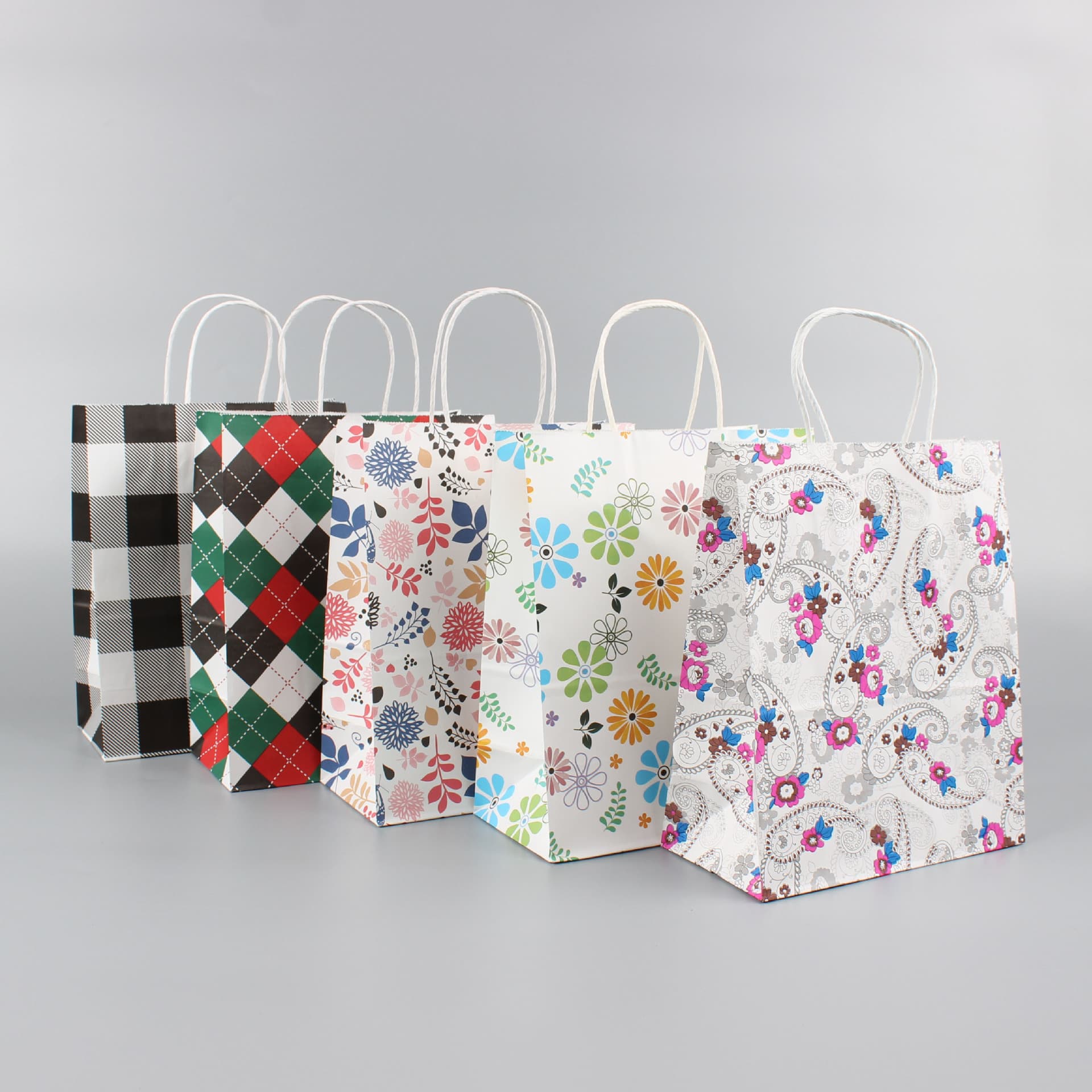 Trendy Thickened Tote Bag Kraft Paper Party Solid Color Card Christmas Gift Bag Birthday Favor Handheld Paper Bag