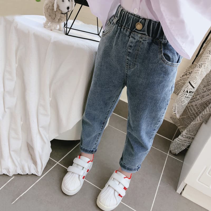 Boys' Jeans Spring and Autumn Thin Children's Spring Outfit Trendy Toddler Simple Spring Long Pants Baby Pants Boys Korean Style