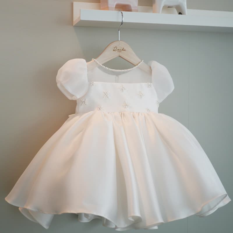 Girls Princess Dress Tutu Tulle Toddler Birthday Party Gown White First Birthday Outfit