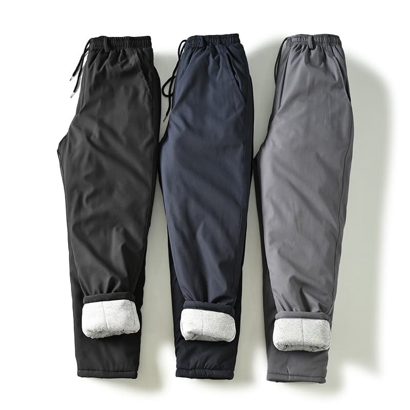 One Pair for Winter! Quilted Thickened! Winter Windproof Water-Resistant Warm Pants Men Hiking Pants Elastic Waist Casual Pants