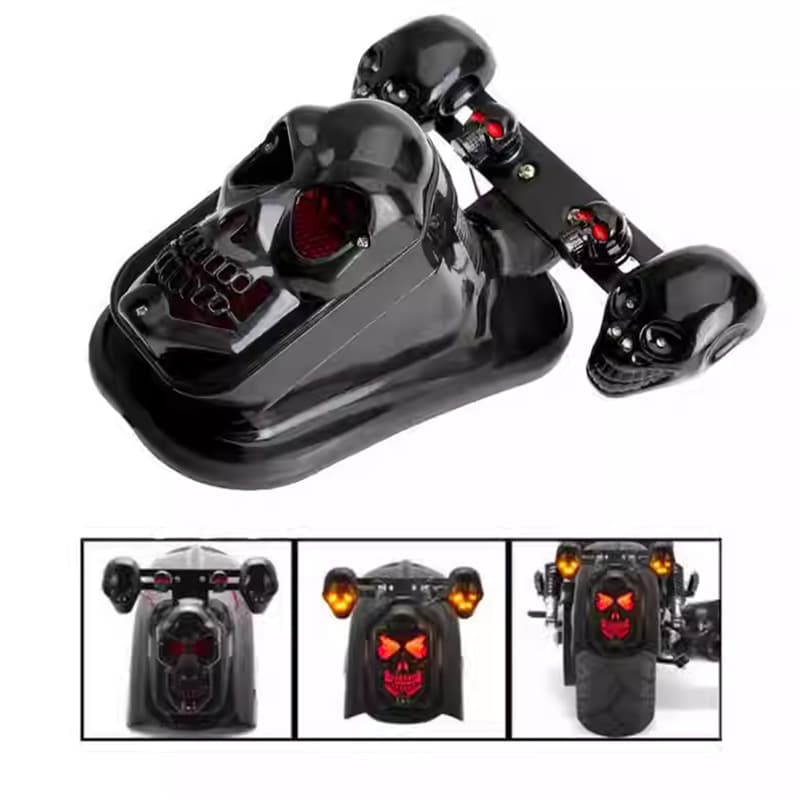 Motorcycle Accessories Harley Cruise Prince Scooter Big Turtle King Retro Modified Skull Tail Light Turn Signal