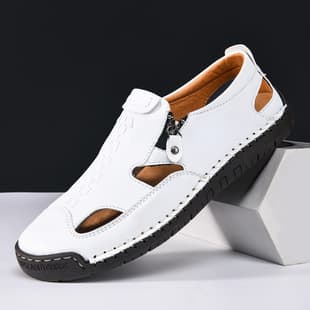 2025 Cross-Border New Summer Men's Shoes Closed Toe Sandals Breathable Casual Shoes Large Size Hollow Beach Shoes