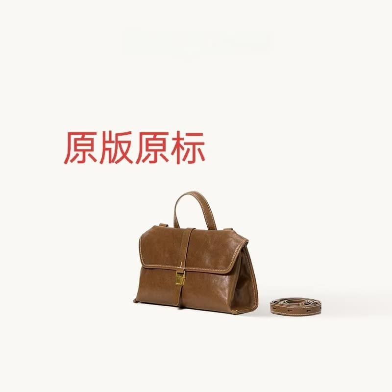 Song Under the Mountain Travel Series Mini Crossbody Bag, Vegetable-Tanned Leather Handbag Shoulder Bag for Women