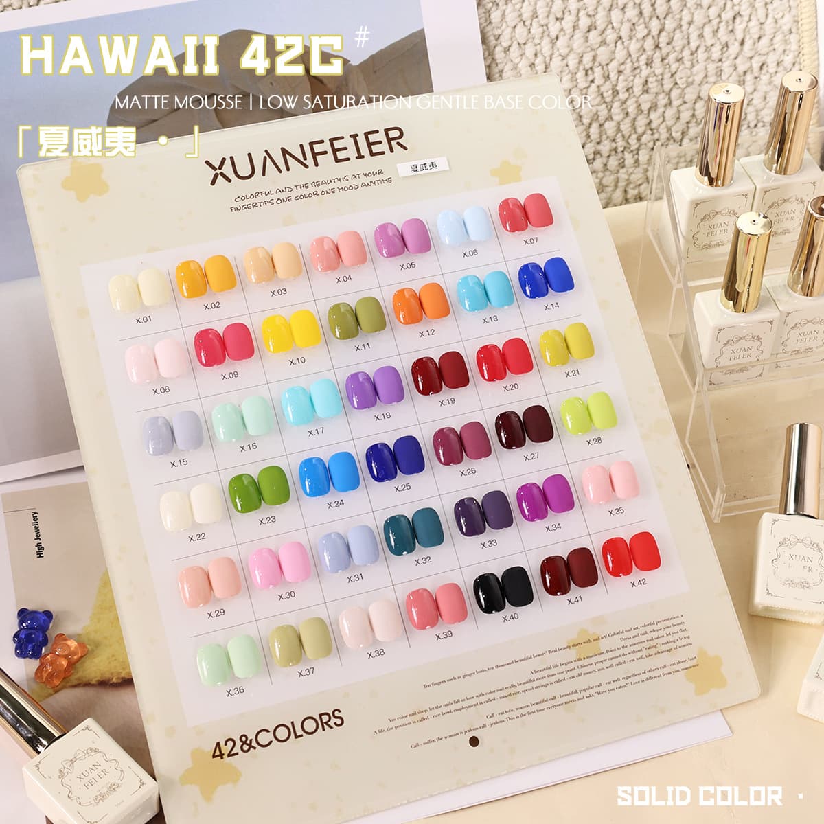 42 colors Hawaiian solid color nail polish gel large set nail salon new 2026 color gel nail polish gel set manicure