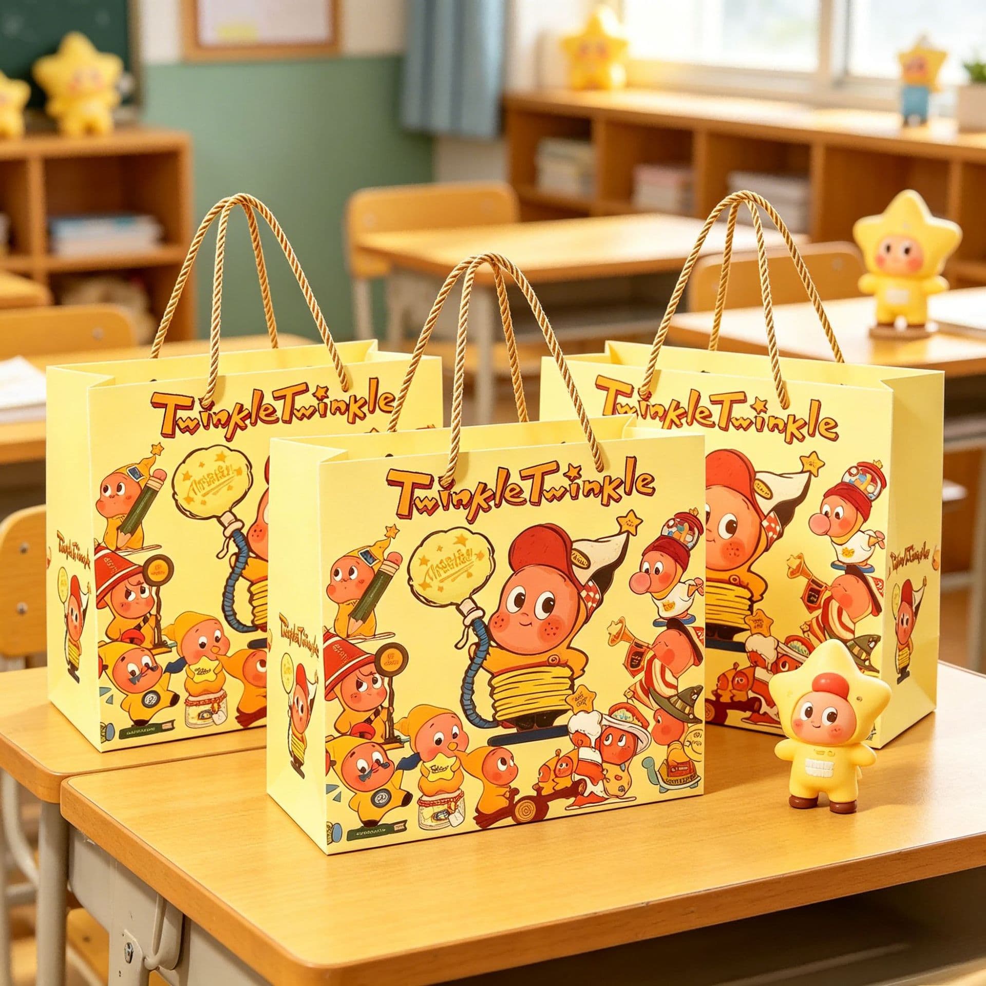 New Star Gift Bag Kindergarten Graduation Ceremony Gift Packaging Bag Children's Birthday Souvenir Tote Bag