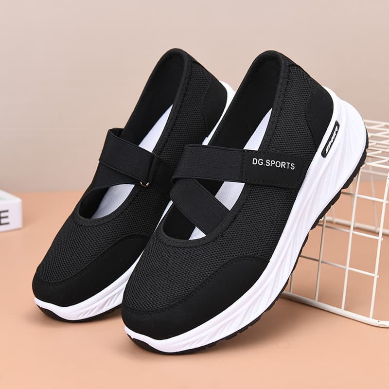 Women's Lightweight Comfort Walking Shoes with Velcro, Spring/Summer/Fall New Style, Old Beijing Cloth Shoes, Mother Shoes, Breathable