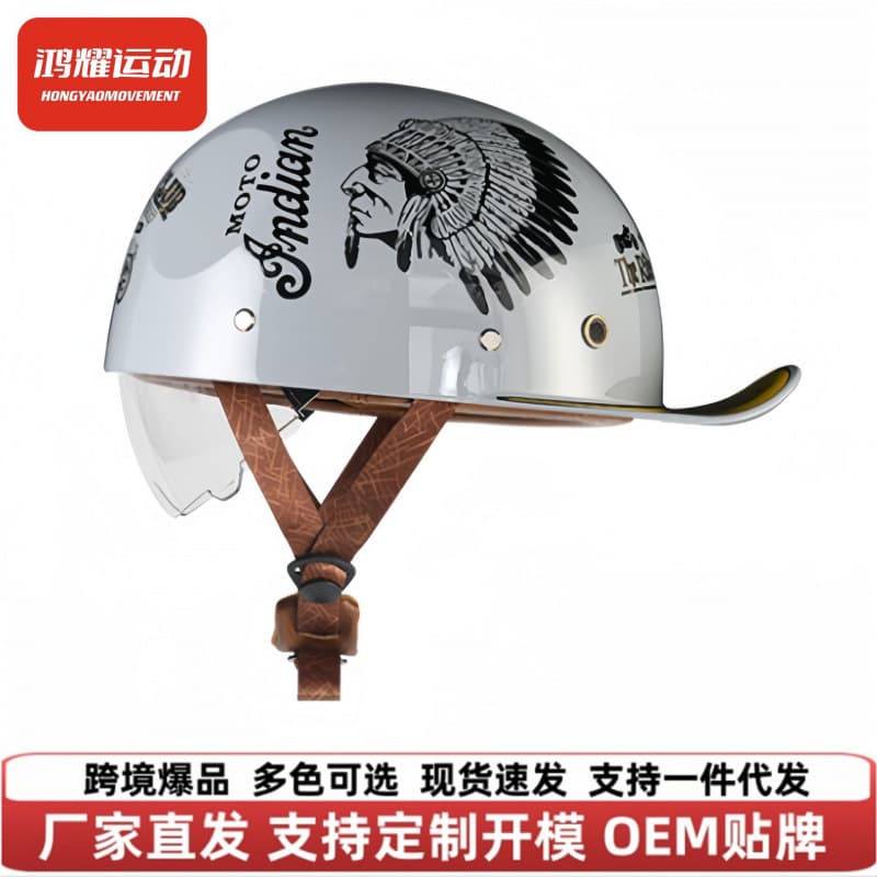 3C Certified Motorcycle Half Helmet Retro Scooter Helmet Venom Retractable Visor Baseball Cap Motorcycle Helmet Safety Helmet