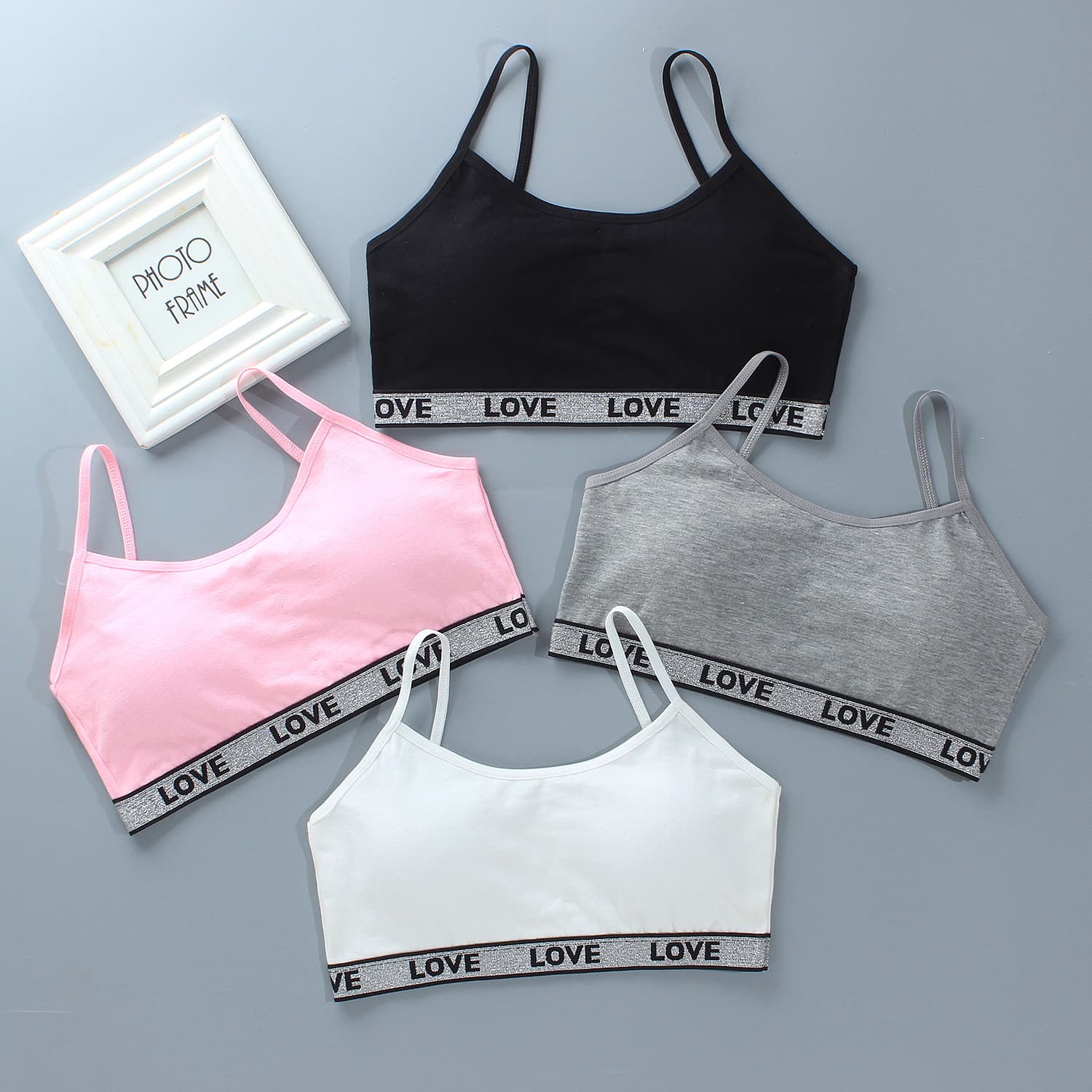 Children's Tube Top Camisole Strapless Sports Summer Development Stage Cotton Teen Bras for Big Kids