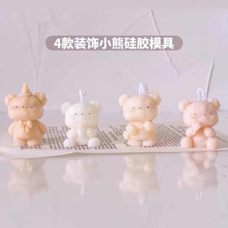 Cute Bear Shaped Silicone Cake Mold Baking Decorations Birthday Candles Dessert Decoration Tools Small Bear Silicone Molds