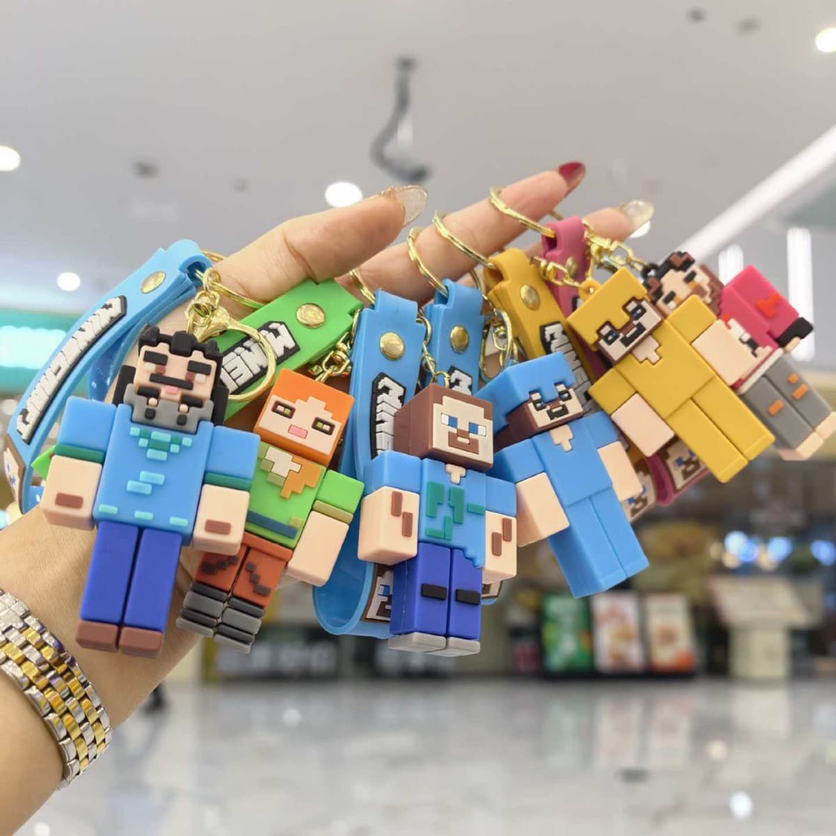 Cross-border Hot Selling Minecraft Keychain, Backpack Pendant, Gift, Car Bag Accessory