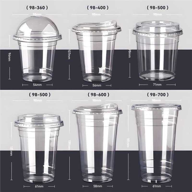 Disposable Coffee Cup with Lid, Small Capacity, Iced Americano, Ice Cream, Commercial Transparent Plastic Cup