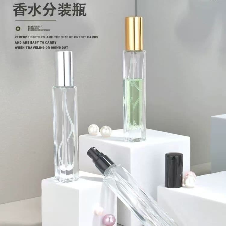 Perfume Refillable Spray Bottle Square Empty Bottle Glass High-End Portable 10ml Sample Bottle