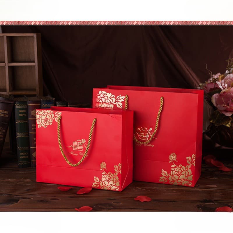 Wedding Celebration Gift Bag Candy Bag Wedding Return Gift Bag Red Wedding Favor Handbag Candy Box