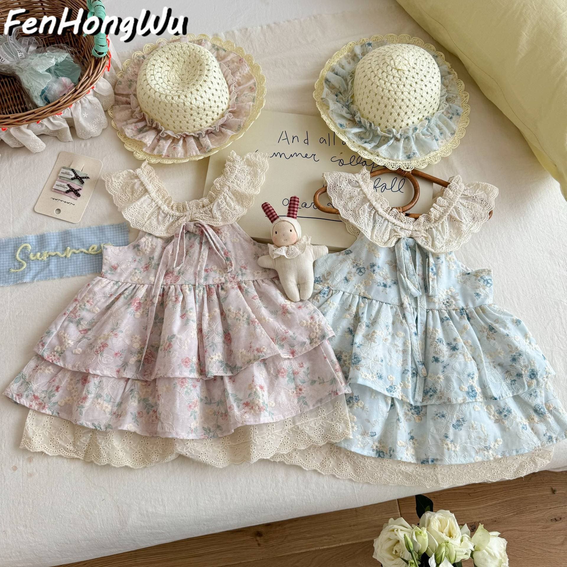 [Pink House] Summer Dresses for Children, Fashionable and Super Beautiful Suspender Skirts for Girls Summer Princess Dresses