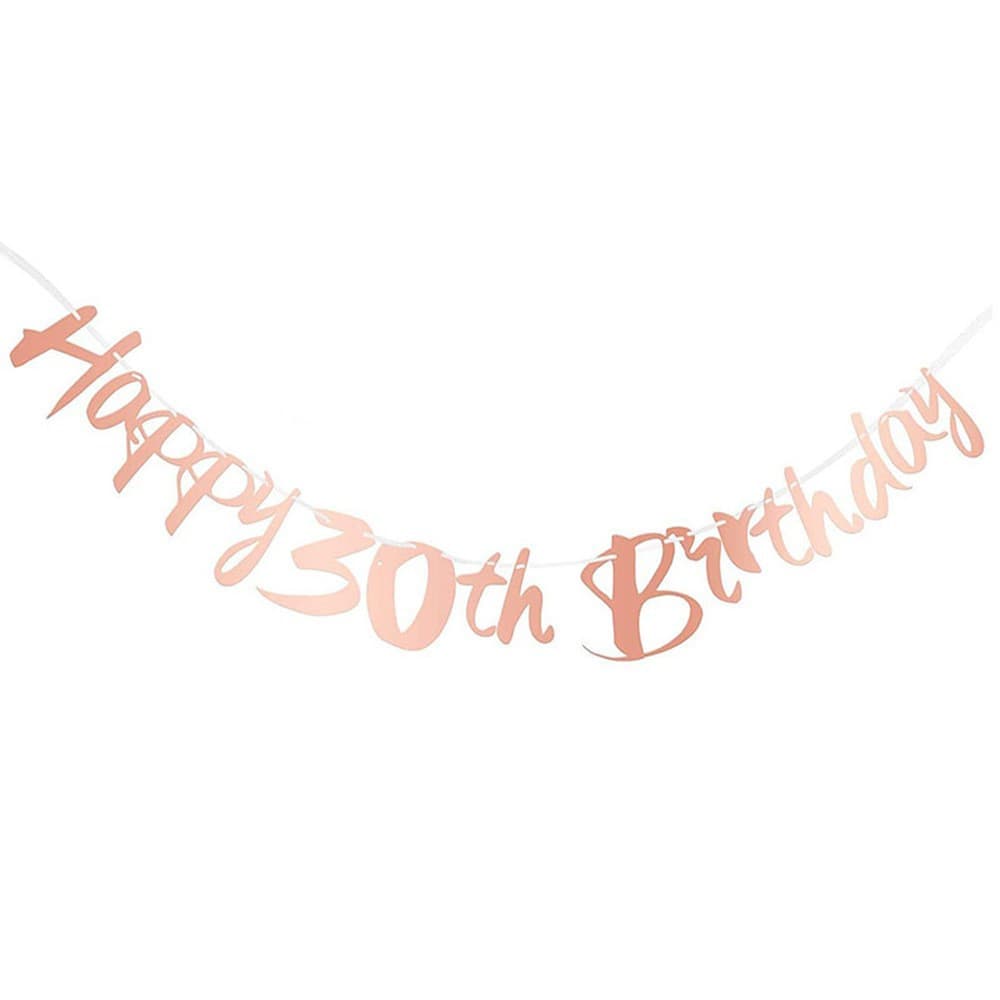Birthday Party HAPPY BIRTHDAY Banner Flag Rose Gold Black Gold 18 40 50 70 Years Old Bunting Wholesale