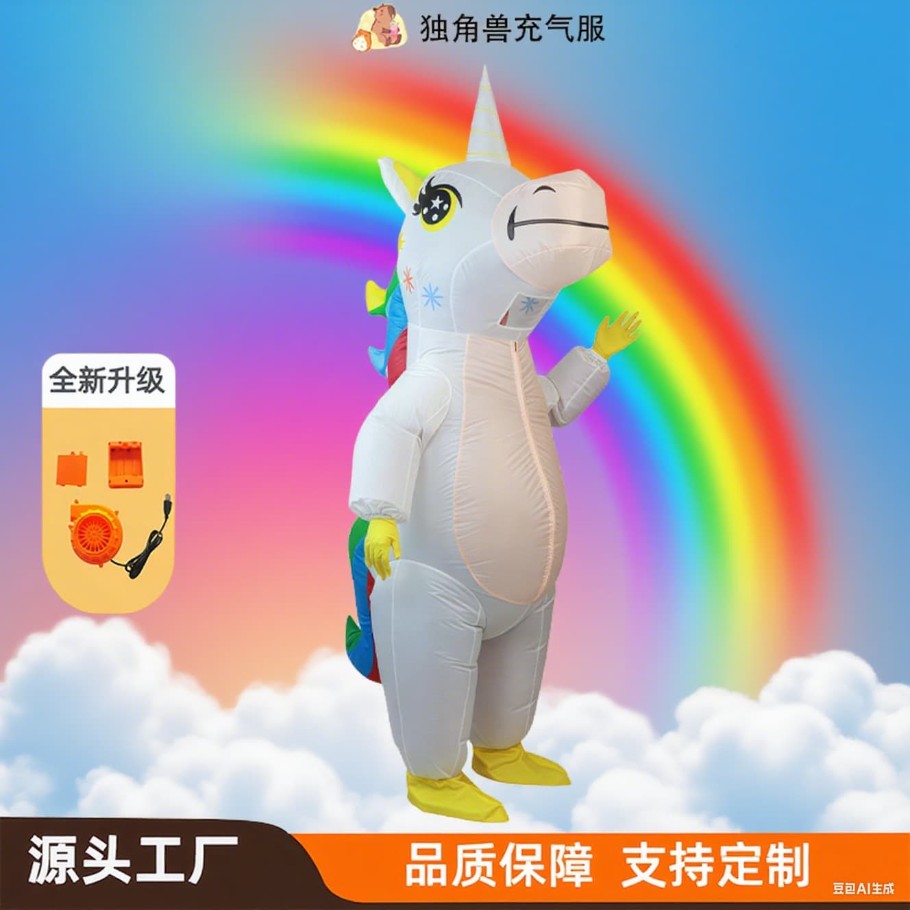 Unicorn Costume Cross-border Christmas Cute Cartoon Character Party Outfit Inflatable Unicorn Suit