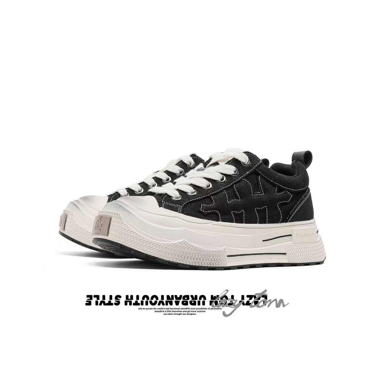 Chongzuo Series Durable Thick Sole Canvas Shoes for Men and Women, Trendy Dirty Shoes