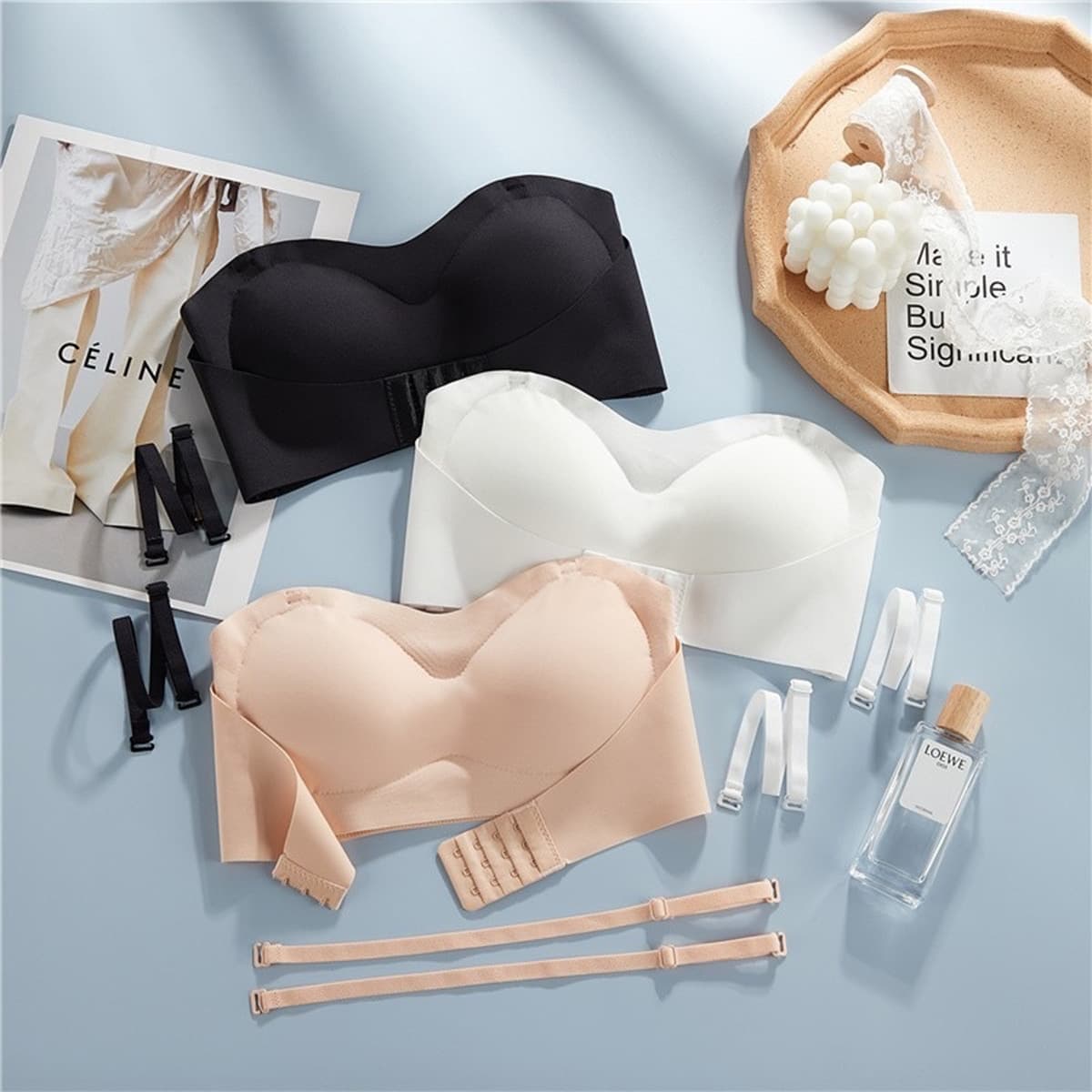 Women's Front-Closure Wrap Bra with Gather-Enhancing Back, Anti-Slip Straps, and Seamless Vest-Style Design to Prevent Exposure and Slippage