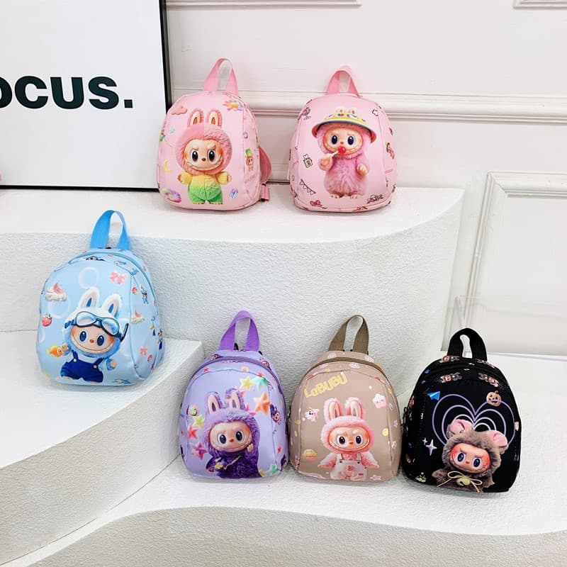 New summer children's backpack, cute cartoon design for kindergarten, fashionable boys' and girls' casual daypack.