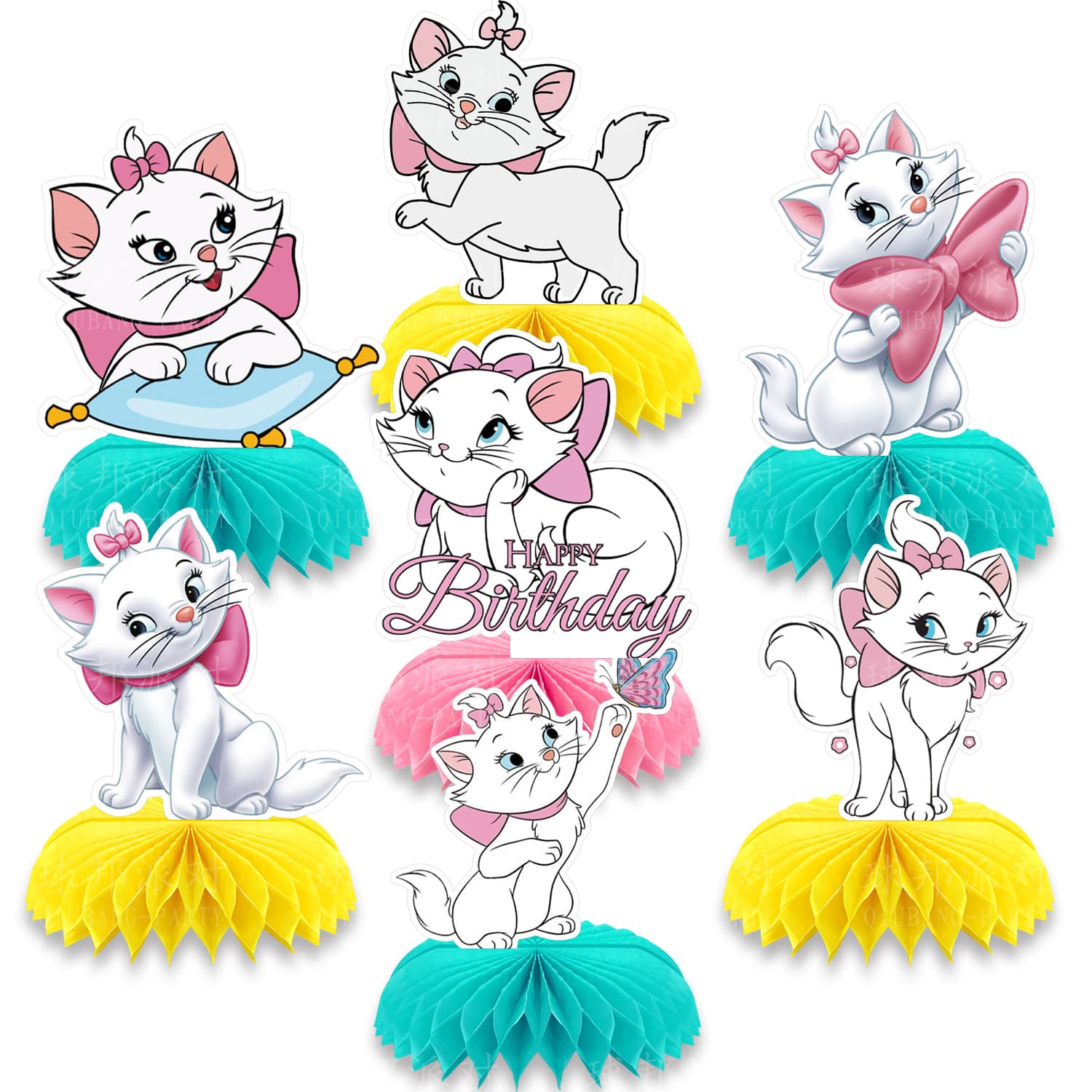 Marie Aristocats Cat Party Decoration Supplies Honeycomb Ornaments Marie Aristocats Cat Tom Cat Honeycomb Table