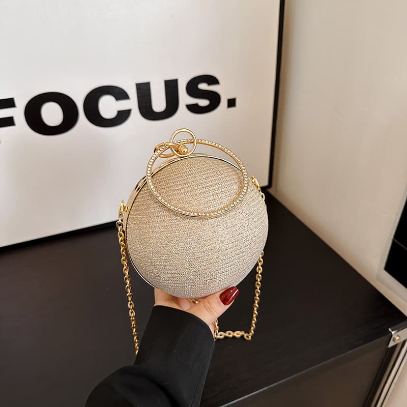 Niche Design Ball Bag for Women, New High-End Portable Crossbody Chain Small Bag, Dinner Bag, Mini Lipstick Bag