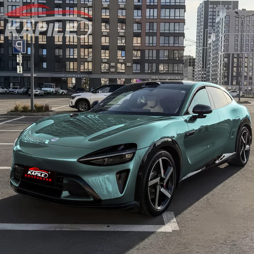 KAPILE super bright metallic Lane Green color changing film, high gloss and easy to apply, full vehicle set, large quantity and good price