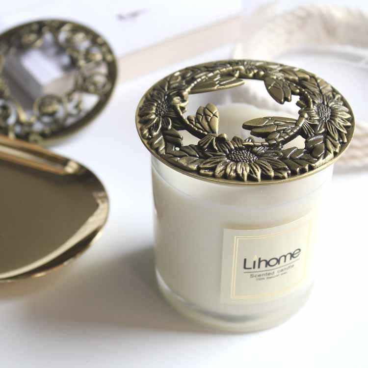 Wholesale Embedded Candle Smart Lid, Iron Art Zinc Alloy Material, Aromatherapy Candle Compatible, Heat Concentration and Anti-Drip Accessory