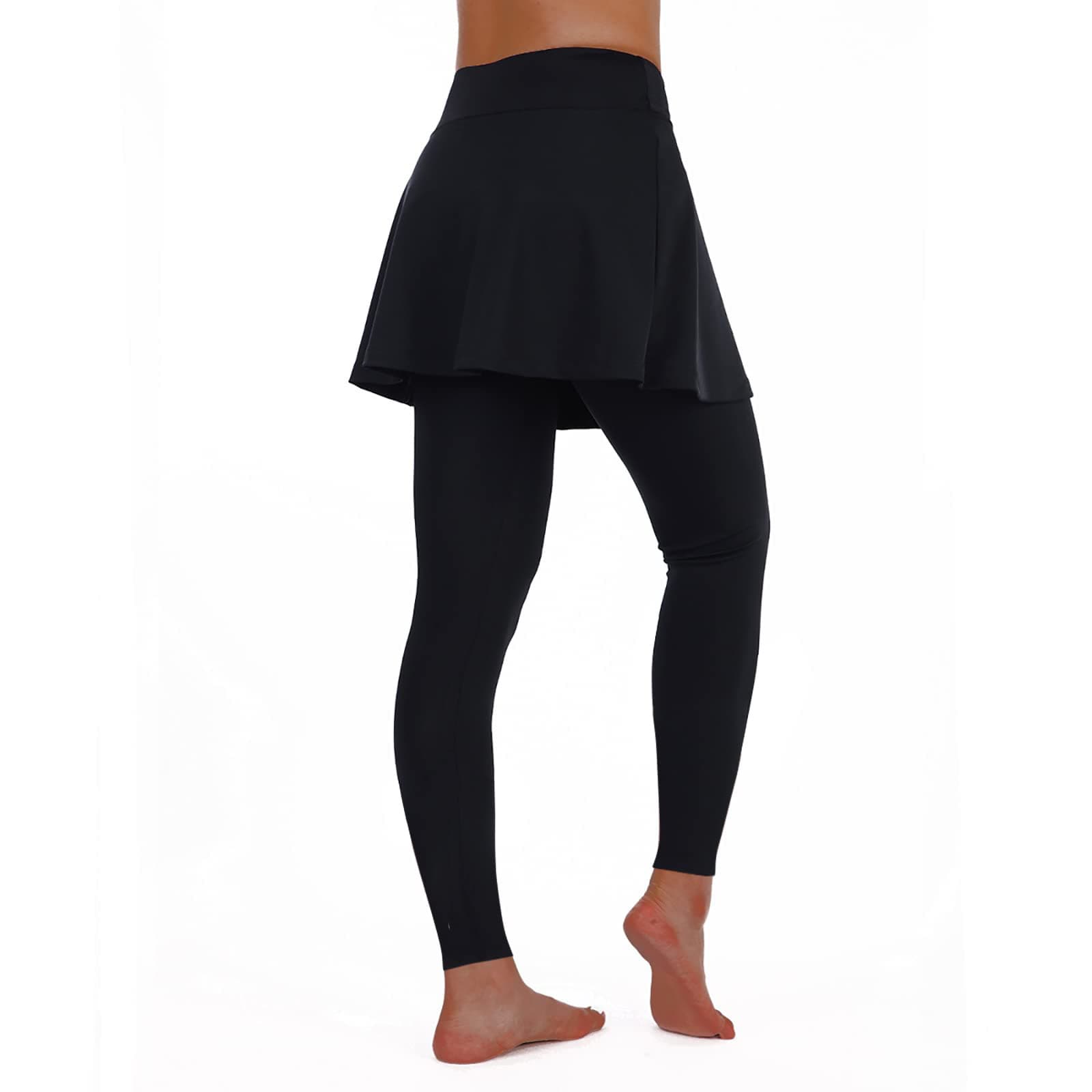 Cross-Border European and American Popular High-Waisted Skirt-Pants Yoga Pants for Women, Faux Two-Piece Sports Leggings, Tennis Fitness Skirt-Pants