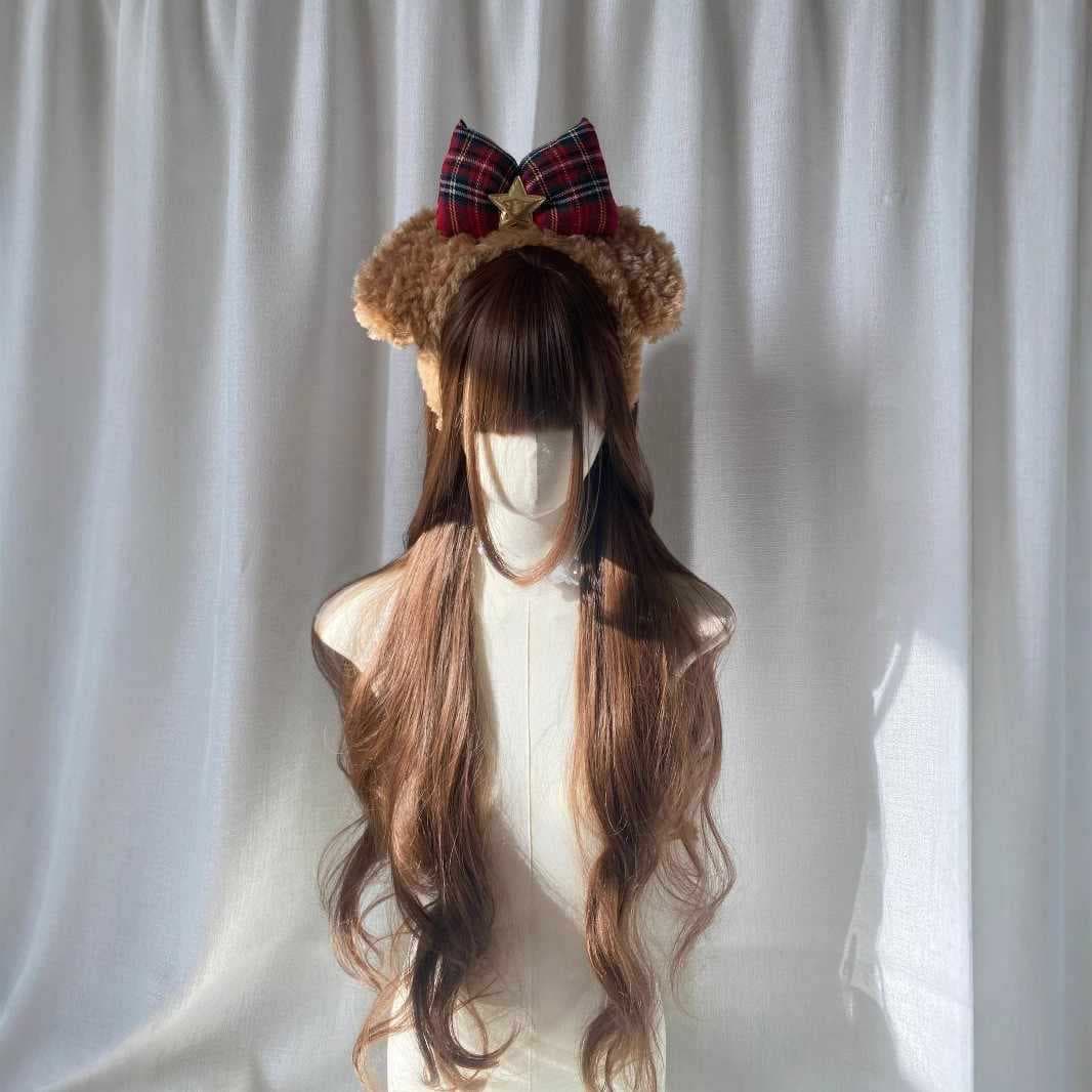 Xuchang Wig Flax Small Long Style Long Curly Wig Full Cap 85cm Natural JK Young Girl Lolita Full Headpiece
