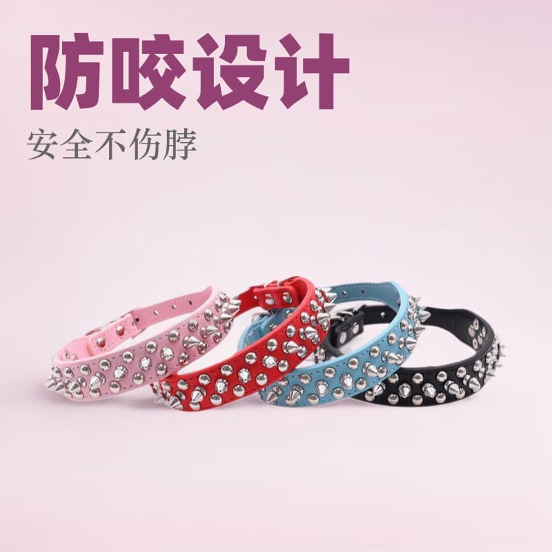 PU Pet Collar Studded Tactical Dog Collar, Neck-Friendly Dog Collar for Large and Medium Dogs