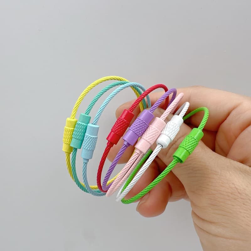 Wire Rope Car Key Ring Keychain DIY Accessories Multifunctional Wire Pendant Creative Colorful Wire Lock