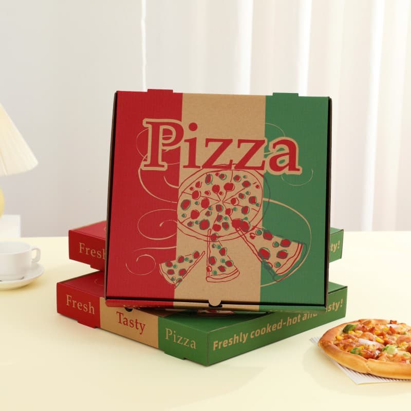 Pizza box 7 8 9 10 12 inch disposable cowhide pizza packaging box aluminum foil pizza takeaway packaging box