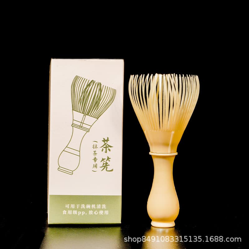 Tea whisk, resin tea ceremony, matcha brush, tea-dispersing tool, bamboo tea spoon, tea sieve, matcha powder, 100-piece set, vertical seven-piece set.