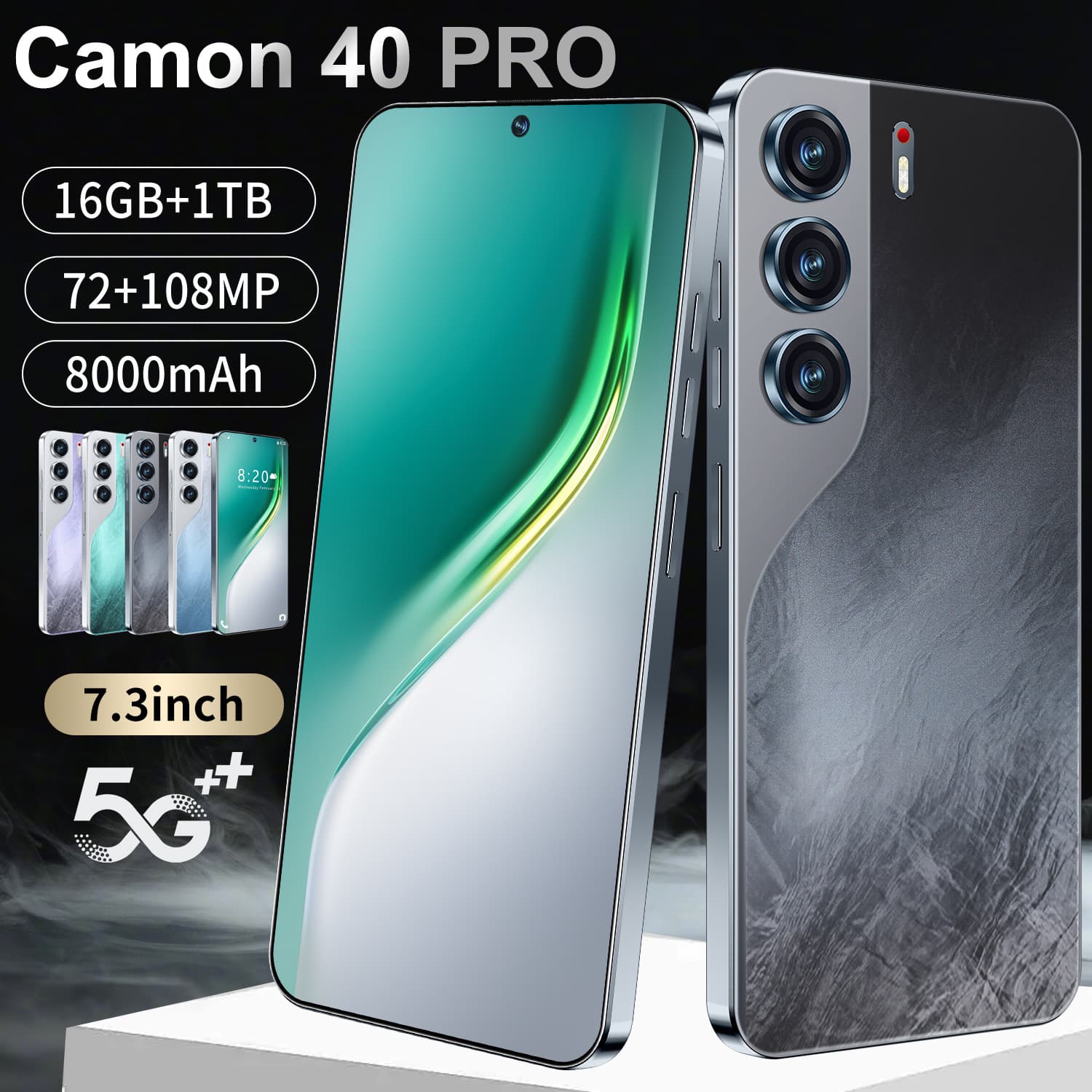Shopee AliExpress OZON Hot-Selling Camon40 Pro Cross-Border Smartphone Android 7.3-Inch Large Screen 16+1T