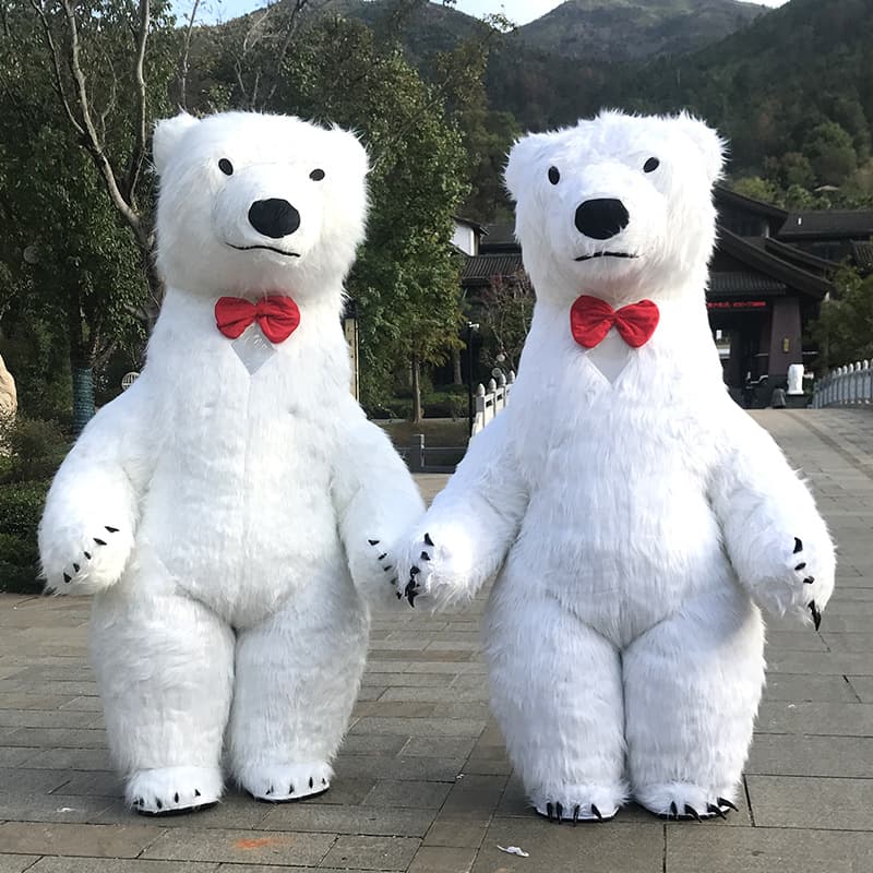 Inflatable Panda Cartoon Costume, Big-Ear Monkey Suit, Santa Claus Costume, Long-Ear Rabbit, Capybara, Polar Bear Plush Costume